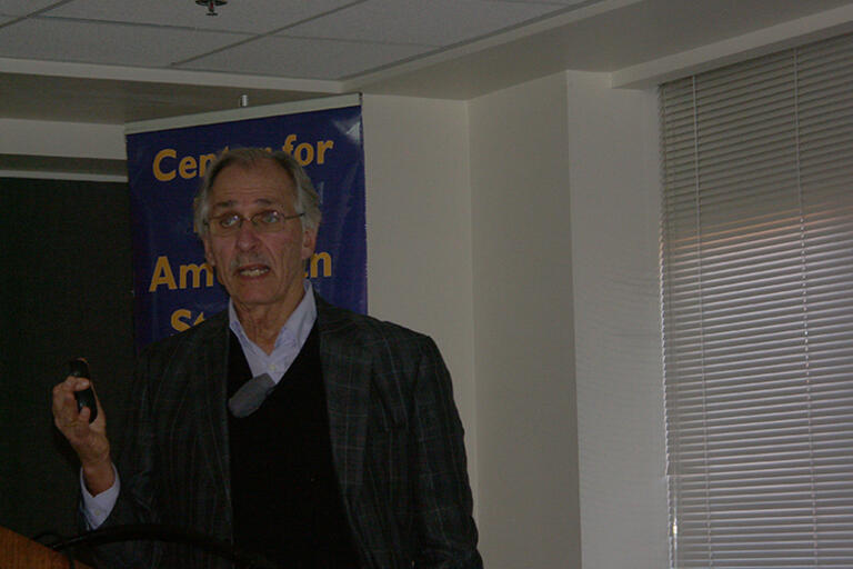 Martin Carnoy speaking at Berkeley