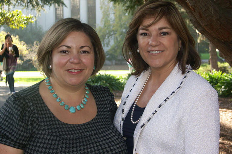 Congresswoman Linda and Loretta Sánchez on the UC Berkeley campus.