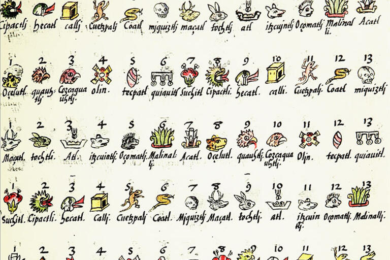 A page from the Florentine Codex: Nahuatl words transcribed for the Spanish court