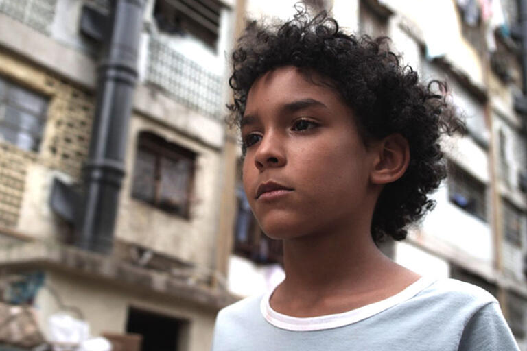 Boy with curly hair