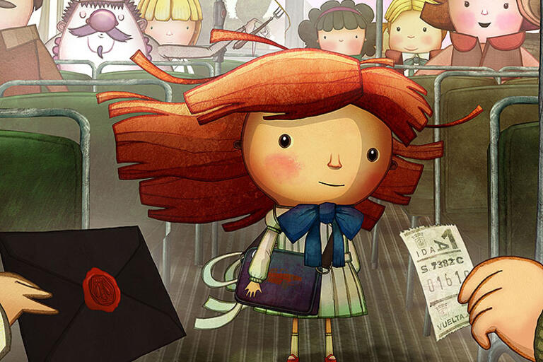 Anina, a cartoon girl with red hair 