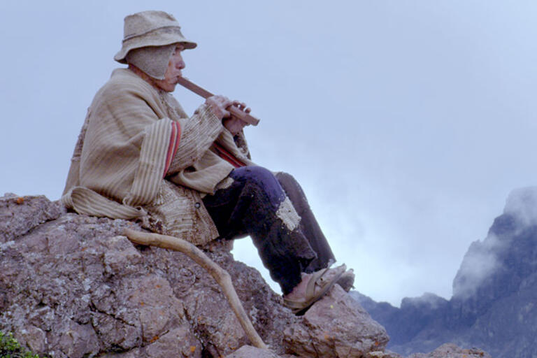 Man playing the flute 