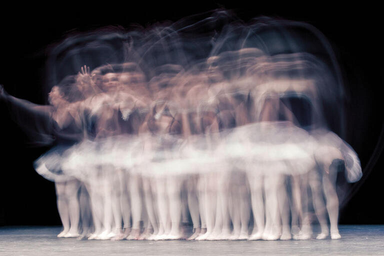 “Pléyades.” - a timelapse photo shows ballet dancers as whirls of motion. (Photo by Hernán Piñera.)