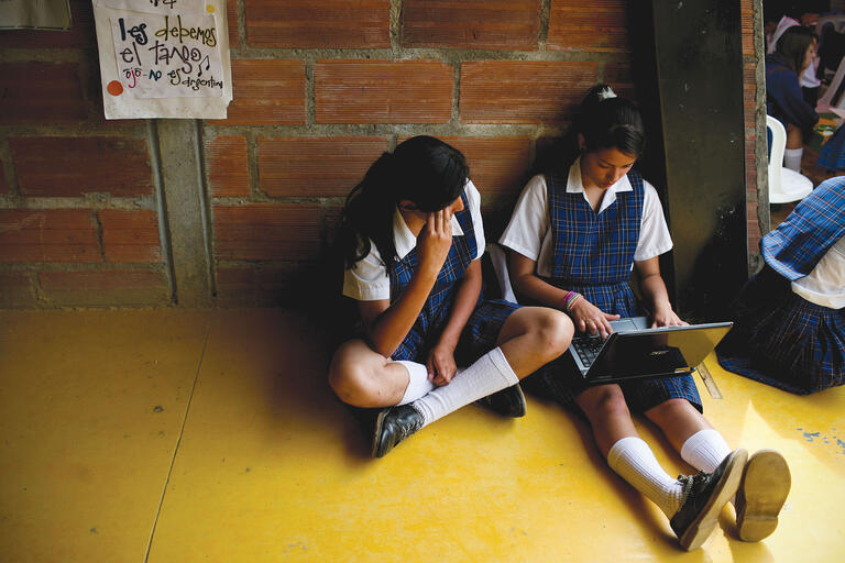 Students at San José Secondary School, a rural school in La Ceja, Antioquía, Colombia. (Photo: © Charlotte Kesl / World Bank.) Young women study at San José Secondary School, a rural school in La Ceja, Antioquía, Colombia. (Photo: © Charlotte Kesl / World Bank.)