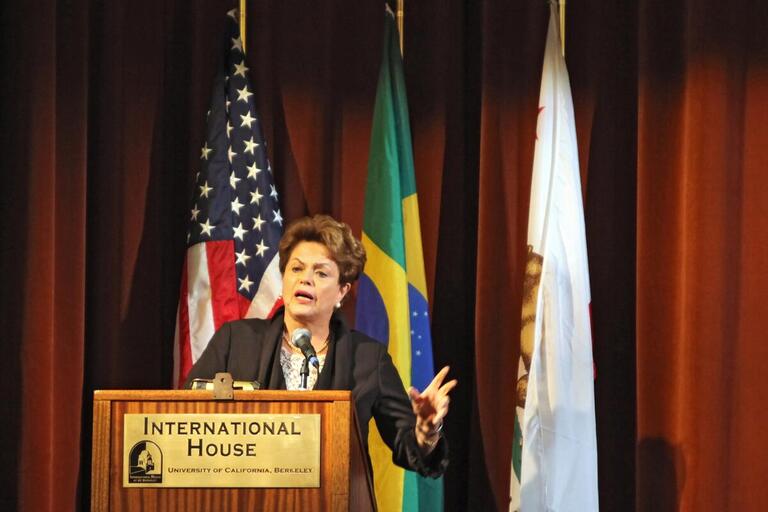 President Rousseff speaks.
