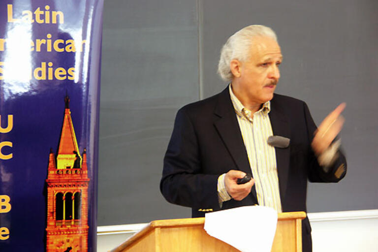 Perlo Cohen speaking at UC Berkeley 
