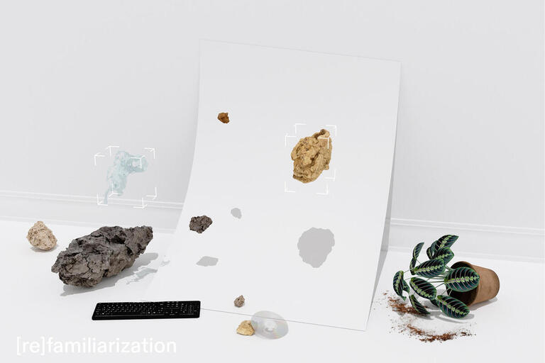 White poster of the exhibition
