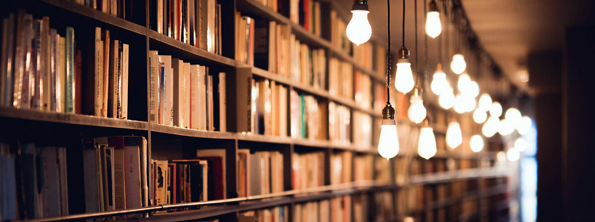 Books with lightbulbs