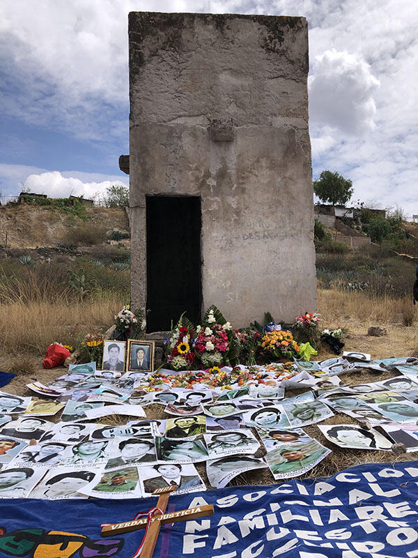 An altar for the disappeared at La Hoyada. (Photo by Emily Fjaellen Thompson.)