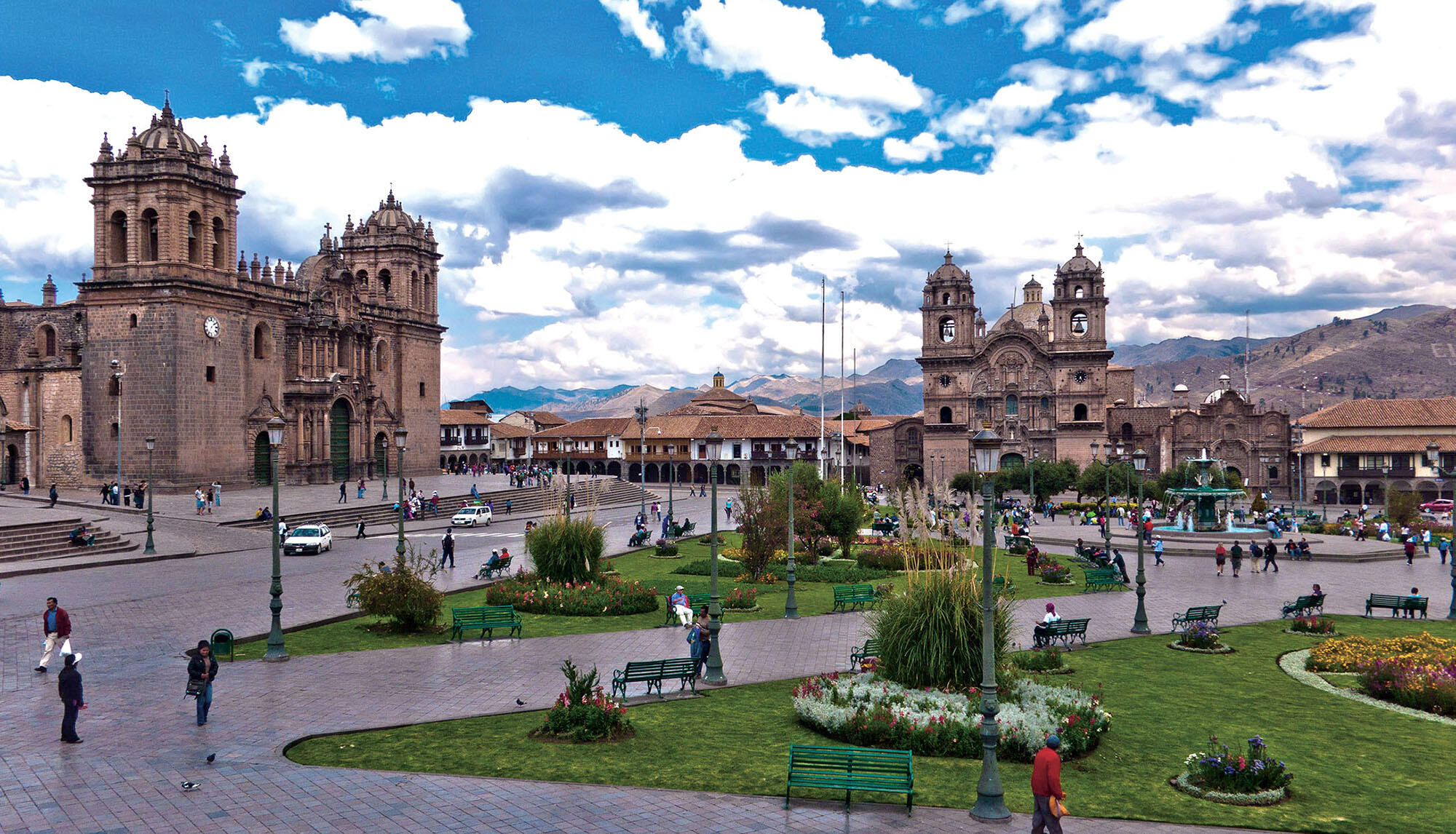 Historic buildings surround the Plaza de  Armas in Cuzco, Peru, where Tupac Amaru was executed in 1781. (Photo by Guillén Pérez.)