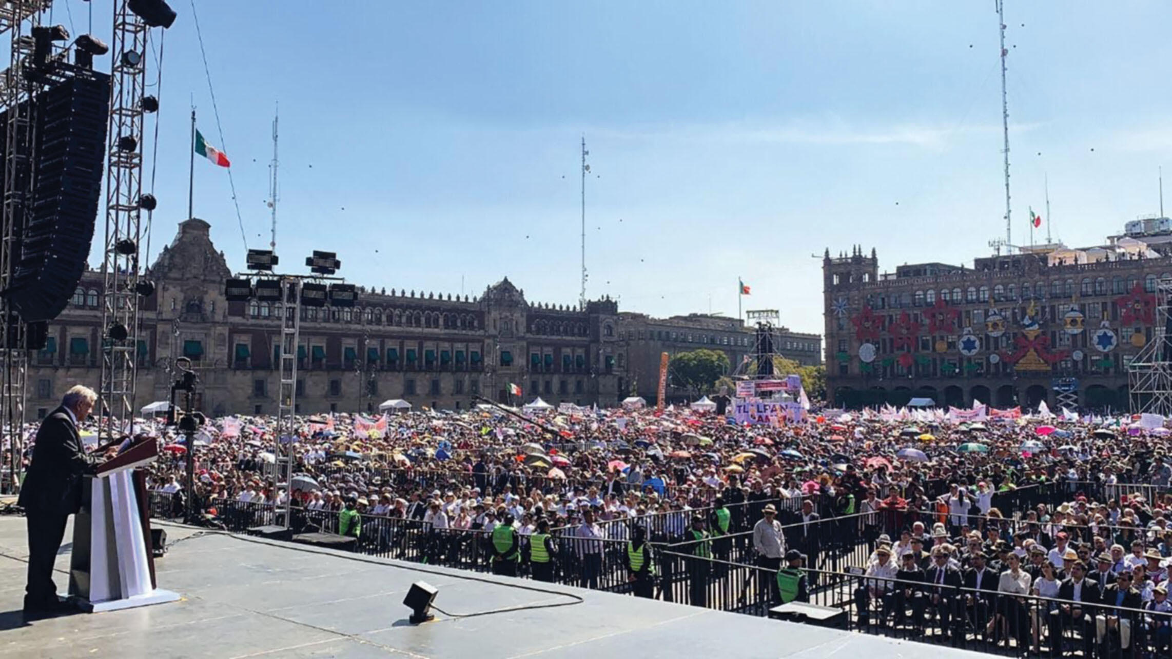 The government celebrated López Obrador’s first year in office with a day-long anniversary party in Mexico City, December 2019. (Photo courtesy of the Presidencia de la República Mexicana.)