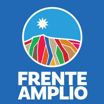 The logo of Chile's Frente Amplio. (Image from Wikimedia.) The logo of Chile's Frente Amplio, a star over colorful mountains. (Image from Wikimedia.)